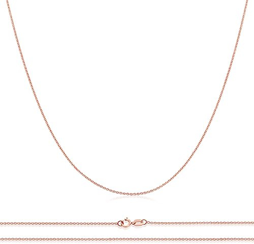 PRINS JEWELS 14 Karat / 585 Gold Feine Rund Ankerkette Breite 0.8 mm Rosegold Kette - Länge wählbar (45)