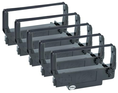 vhbw 5x Farbband Schriftband kompatibel mit Epson TM-U220B | TM-U375, TM-U220D, TM-U370, TM-U325 Nadeldrucker, Bondrucker - Schwarz