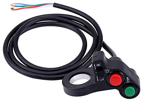 Keenso - Interruptor de manillar de moto, interruptor de pulsador para manillar de 7/8 pulgadas, 22 mm, impermeable, interruptor de faro intermitente, interruptor de bocina commodo moto