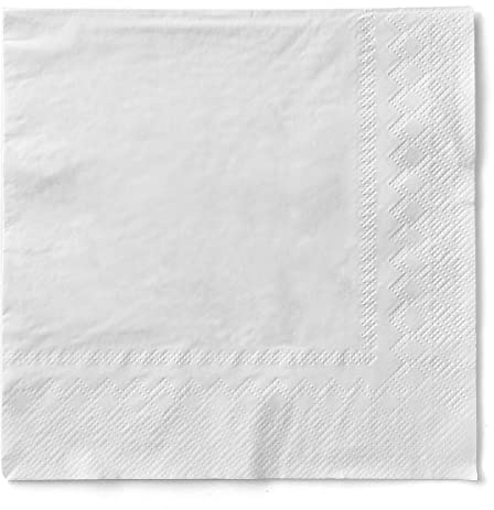 Mank Tissue-Servietten 40 x 40 cm ¼ Falz | Premium Einweg-Serviette | Dinner Serviette | Uni | Basic | 100 Stück | (Weiß, 40 x 40 cm)