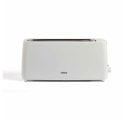 Livoo – Grille pain DOD168C – fente longue, 900W, 3 fonctions, thermostat réglable, 7 niveaux, tiroir amovible
