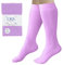 CRS Cross Eiskunstlaufsocken 2 Paar kniehohe Strumpfhosen Hochwertige Schlittschuh-Tanzsocken mit Fuß in einer Vielzahl von Farben., Pivot Purple, Einheitsgröße