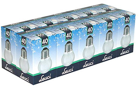 Leuci 10 x Glühbirne Tropfen P45 40W E27 MATT Glühlampe warmweiß dimmbar