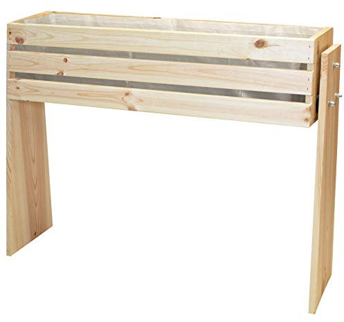 Wagner GreenFAMILY - Hochbeet GreenBOX Design - Nadelholz, Massivholz FSC®, Natur, 93 x 70 x 26 cm, inkl. Pflanztasche - 25034001