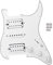 Strat Loaded Pickguard, 2 Farben E-Gitarren-Board Loaded Strat Pickguard Humbucker mit HSH Pickup Loaded Prewired für Strat(Weiß)