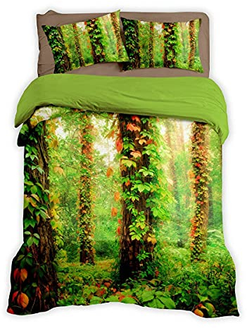 Traumschlaf Bettwäsche Waldlichtung 1 Bettbezug 135 x 200 cm + 1 Kissenbezug 80 x 80 cm