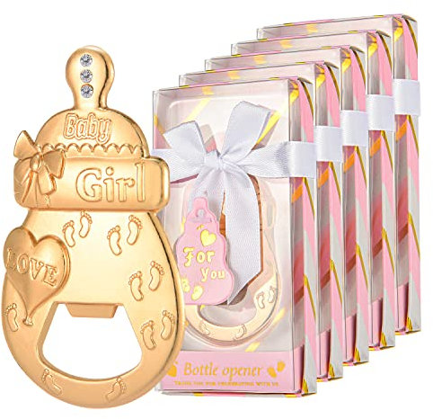 24 Stück Baby-Flaschenöffner Gastgeschenke Babyparty Gastgeschenke Baby Mädchen Dusche Geschenke Dekorationen Souvenirs für Gäste (Rosa, 24)
