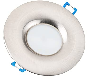 TEVEA Premium Ultra Flach Led Einbauleuchte | 5W 230V austauschbares Modul | Einbaustrahler (Gebürstet Chrom - Neutralweiss)