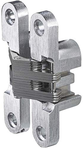 Gedotec Einbohrband in Edelstahl-Optik | Holzscharnier aus Metall | VICI | Einbohrscharnier vernickelt gebürstet 12 x 45 mm | 1 Stück - Möbelscharnier zum Schrauben mit einem Öffnungswinkel 180°