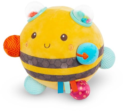 B. toys Fuzzy Buzzy Bee Sensory Plush Baby Toy, Interactive Bee, Softtoys