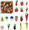 Cheriswelry Lampwork Beads - Colgante en miniatura con diseño de frutas y verduras, cristal de Murano para joyas, pulseras, manualidades, Vidrio Cuero Plástico, Glass