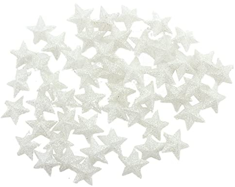Streudeko 3D-Konfetti Glitterstreu Tischdekoration, elegante und moderne Partydeko für Geburtstag, Hochzeit, Baby-shower, Silvester, weiße Sterne 50 Stück