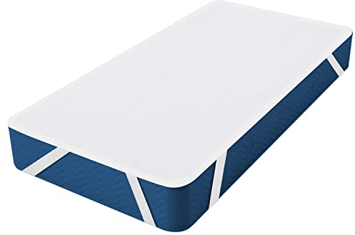 Matratzenschoner 200x200 cm Molton - Aus 100% Baumwolle, Atmungsaktive, Bequem Matratzenauflage Weiß