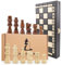 Schach Schachspiel Set klappbares Schachbrett mit Schachfiguren aus Holz 40 x 40 cm - Chess Board Spiel für Kinder und Erwachsene Reiseschach hochwertig und edel