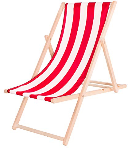 SPRINGOS Sonnenliege klappbar Gartenliege wetterfest Massivholz Stabiler Liegestuhl klappbar mit 3-Fach Verstellbarer Rückenlehne für Garten Balkon wetterfeste Liege
