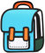 Aobiono Kawaii Rucksack, niedlicher Cartoon-3D-Spring-Stil, 2D-Zeichnung aus Comic-Papier, Anime-Büchertasche, Schulbedarf, lustiger Tagesrucksack (blau)