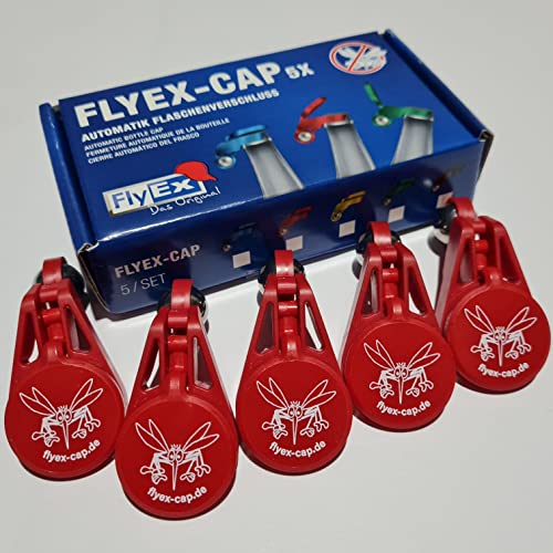 Vollautomatischer Flaschenverschluss Wespenschutz für Kronkorken Schraubverschlüsse Abdeckung Glasflaschen PET Flaschen Bier Cola Wasser (5x rot) 5x Rot 5x Rot