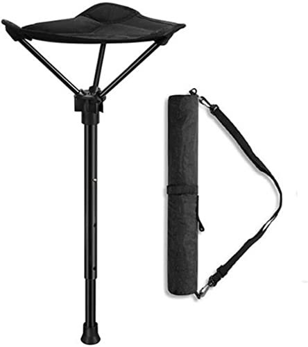 YOPON Sgabello da campeggio pieghevole, sedia da trekking retrattile, sgabello regolabile con una gamba, 3 ingranaggi regolabili in altezza per la caccia, l'escursionismo, il campegg(Size:un)