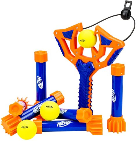 Nerf Schleuderbowling, für Kinder, Zielschleudern, Kugelschleuder aus Schaumstoff und Nerf Bälle enthalten, lustiges Spielzeug für Jungen und Mädchen