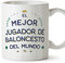 MUGFFINS Tazas para JUGADOR DE BALONCESTO hombre - En Español - Mejor del Mundo - 11 oz / 330 ml - Regalo original y divertido