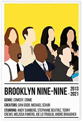 Brooklyn 99 Minimalistisches Poster TV-Show Poster Leinwand Poster Wandkunst Dekor Druck Bild Gemälde für Wohnzimmer Schlafzimmer Dekoration Rahmen Stil 30 x 45 cm