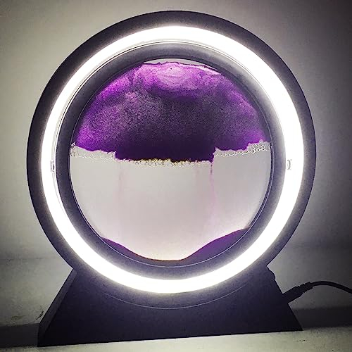Neioaas 3D-Tischlampe bewegliche Sandkunst,360 ° drehbare Sandlandschaften Sanduhr Dekor,3D-Tiefsee-Sandkunst Treibsand-Lampe, für Erwachsene und Kinder Treibsandmalerei Nachtlicht Schreibtisch-Dekor