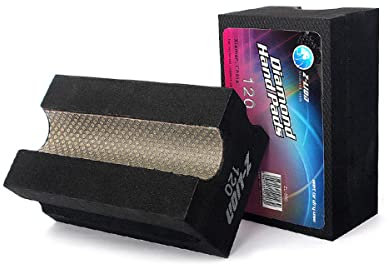 Boxonly Electroplated Diamond Sanding Blocks 120 Grits V20 Polishing Grinding Hand Pads Block for Granite Marble Glass Stone