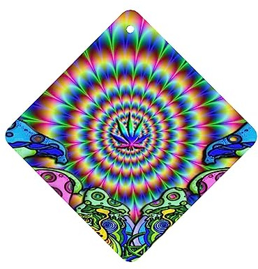 Lufterfrischer mit abstraktem Pilz, buntes Mandala, bedruckt, Auto-Duft, Filz, aromatische Räucherstäbchen, für Schlafzimmer, Kleiderschrank, Schuhschrank, quadratisch