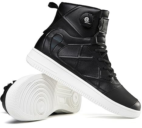 Scarpe da Moto per Uomo e Donna, Stivali da Motociclista in Pelle Traspirante con Supporto per Caviglia, Suole Antiscivolo Idrorepellenti,Nero,41