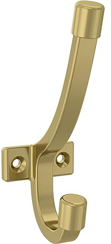 Franklin Brass B48023K-SG-C Modern Angled Pilltop Coat and Hat Wall Hooks in Satin Gold (5-Pack)
