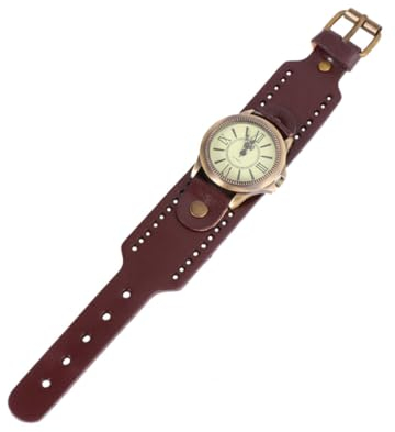 Holibanna 1stk Armreifen Für Damen Antike Armbanduhr Bronze Armbanduhr Armband Analoge Uhr Frauen Armbanduhr Armbanduhren Aus Leder Punk-Armbanduhr Herrenuhren Antiquität Beiläufig Student