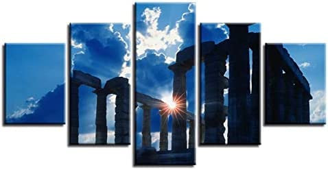 5 Teilig Leinwand Wanddeko Tempel Der Griechischen Architektur Poster Hd Bilder Leinwanddrucke 5 Stück Gemälde Modern Wohnzimmer Wohnkultur Geschenk