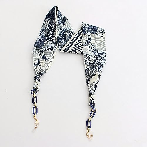 OMEVU Catene per Occhiali con Nastro di Seta Boho Occhiali da Sole in Acrilico Porta Cordino Maschera Cinghia da Appendere al Collo Occhiali Regalo per Ragazza