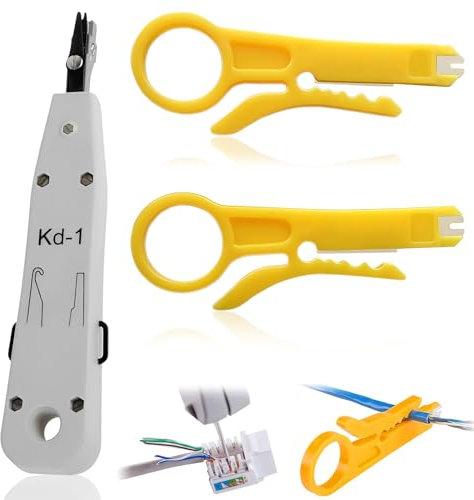 Professional Punch Down Tool, Impact Terminal Insertion Tools with Wire Stripper Combo, Suitable for Phone Cable Socket, Telecom Cables & Network Wire Installation