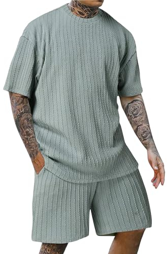 Generic Angebote des Tages Heute Blitzangebote Badminton Set 4 Schläger 2 Teiler Herren Fashion Modern Jogging Anzug Kurze Golfbag Jogginganzug Herren Baumwolle(Sky,S)