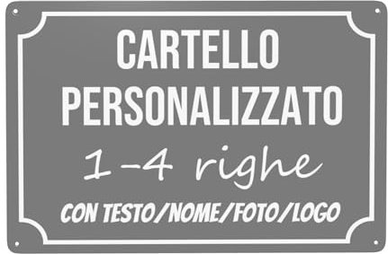 Pannello personalizzato, Targa con incisione personalizzata, cartello personalizzato da esterno con testo/nome/foto/logo/carattere per garage, hotel, parcheggio, scuola, giardino, indirizzo di casa