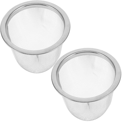 Ciieeo Edelstahl-Teefilter 2 Stück Metall-Teekannen-Ersatz Feinmaschiges Sieb Einsatz Teesieb Korbfilter Für Tasse Teezubereiter Kaffeebereiter 6 Cm