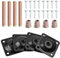 Granvoo Lot de 4 Metal Plaques de Montage de Pied, Supports de Montage pour Pieds de Meubles, M8 Plaques de Fixation pour Jambes de Canapé Pieds de Table Fauteuil Chaise Meuble (Noir)
