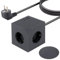 KBIBCK PD20W Steckdosenleiste, Mehrfachsteckdose mit 3 USB, Steckdosenwürfel, Magnetischer Fuß Steckdosenadapter, 3 Steckdosen 1,5m Verlängerungskabel für Büro, Heim Oder Reise, Grau
