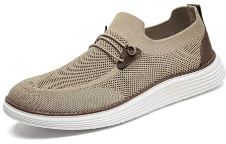 VGPSFN Mocasines de Hombre Mocasines Planos sin Cordones Zapatos náuticos Zapatos para Caminar Zapatos Formales Transpirables cómodos y livianos Marrón EU 43