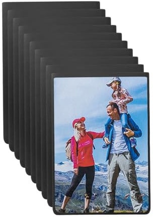 sourcing map 2.5 x 3.5 Inch Magnetic Picture Frames for Refrigerator, Black, 10 Packs