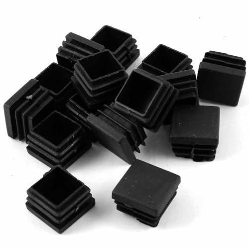 Box Section End Caps: Plastic Square Blanking End Caps for Tubing and Tubes, 25mm x 25mm, 15 Pieces