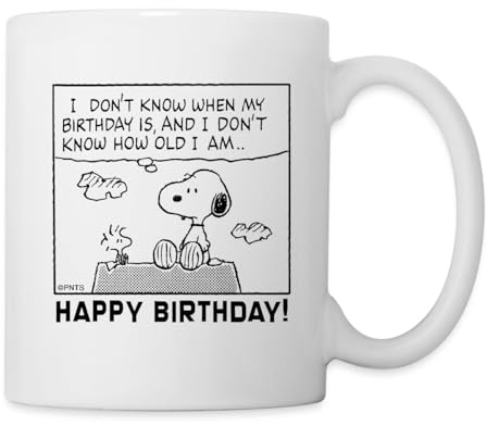 Peanuts Spruch Mit Snoopy Geburtstagsdesign Tasse