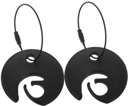 MOBUTOFU Frisbeescheiben Clip mit Drahtkabel, 2 Stück, Schwarzer Ps Halter | Drahtseilhalter, Sichere Befestigung, Duale Nutzung, ohne Werkzeug, für Wurfscheiben bei Outdoor Aktivitäten