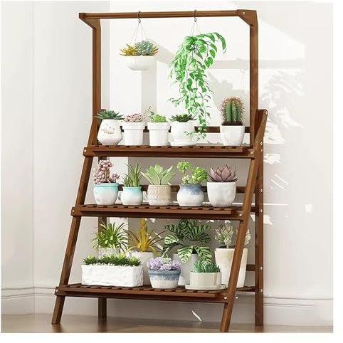 Pflanzenständer für den Innenbereich, Blumenständer, Klappbarer Blumentisch für den Außenbereich, Lagerschrank für die Gartenterrasse, zur Aufbewahrung auf der Terrasse und zur Org