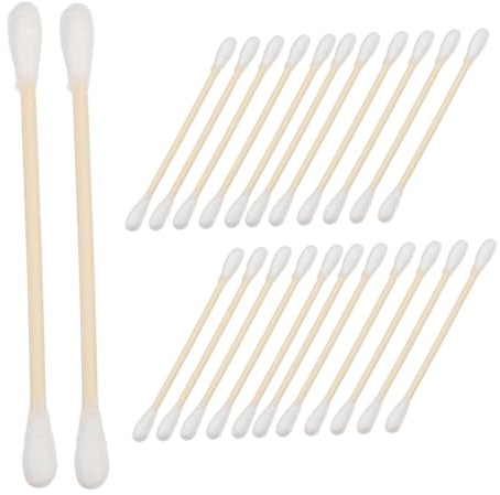 Cabilock 100stücke Wattestäbchen Mit Doppelkopf Einweg-wattestäbchen Aus Bambus Für Make-up Und Empfindliche Oberflächen Inklusive Holzgriffen Für Reisen Und Vielseitige Anwendungen