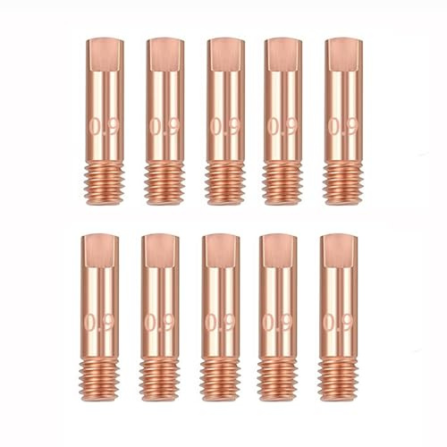 Consumabili Mig 0,9 Mm 10 Pezzi Punta Guidafilo, Ugello Saldatrice Filo, Punta di Contatto in Rame Suggerimenti per I Contatti di Saldatura per Consumabili Torcia 15Ak Mig/Mag (10 Pezzi 15AK 0.9 mm)