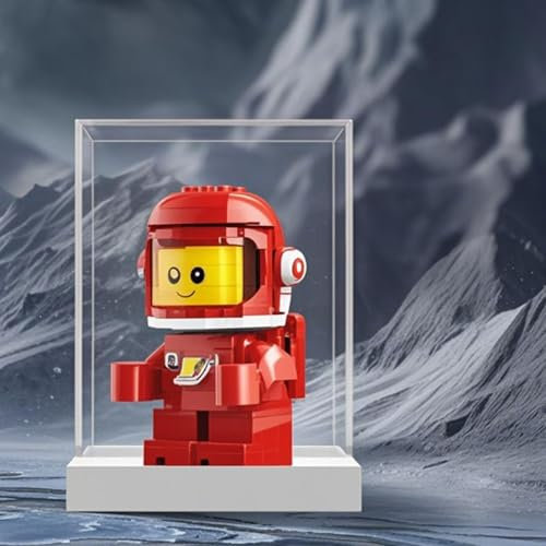 Acrylic Display Box, Compatible with Lego 40767 Large Baby Astronaut Kit, Storage Dustproof Transparent Box , Collectible Gift Display Box（Model not Included） (White Base 3mm)
