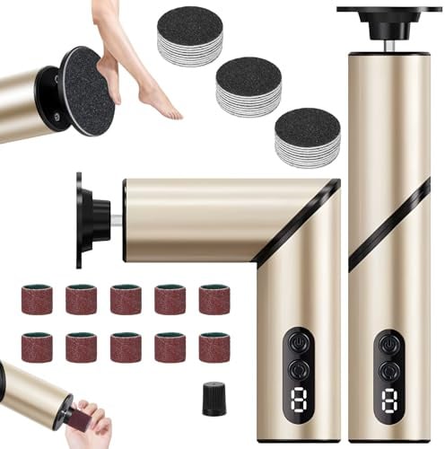 Hornhautentferner Elektrisch, 2-in-1-Fuß- und Nagelhornhautentferner, Faltbares Design, für Hornhaut Entfernen, Rissige Fersen, 40 Schleifaufsätze, 9 Geschwindigkeiten, Vorwärts- und Rückwärtsbetrieb