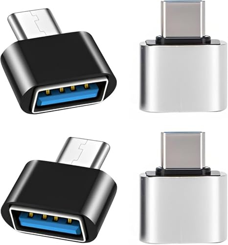 Genérico Adaptador Tipo C a USB OTG Tipo C 4 Macho a Hembra, Compatible con iPhone, MACBOOK, Samsung, iPad, TELEFONOS Tipo C Xiaomi, Huawei, Android, Power Bank y Más